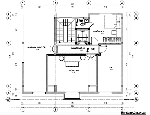 Mặt bằng nội thất Biệt thự đẹp