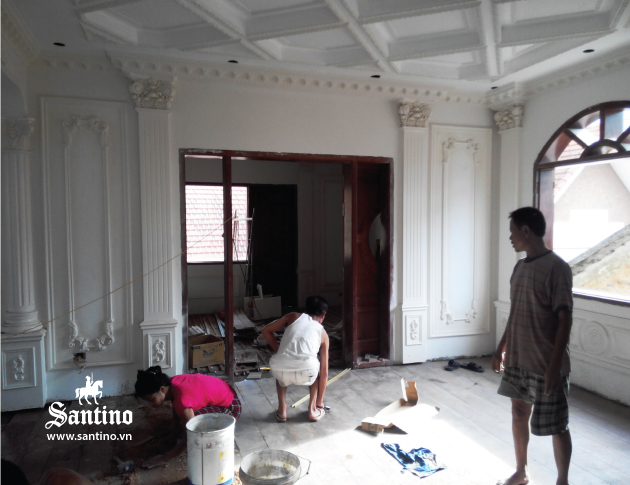 "Thi công phào chỉ trang trí