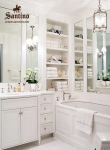 Phòng tắm Tân cổ điển, tủ nhà tắm, bồn tắm