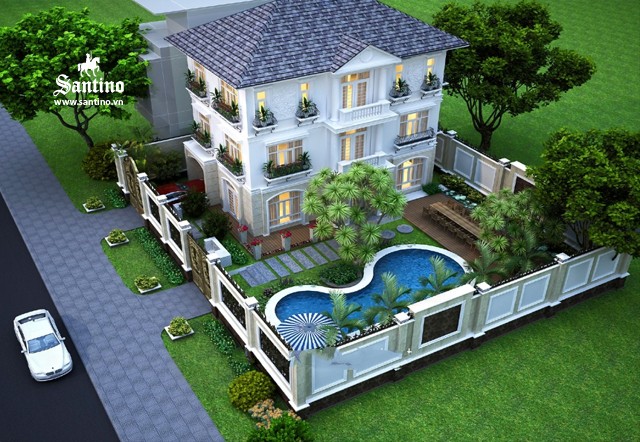 02 . Thiet ke biet thu vuon tan co dien