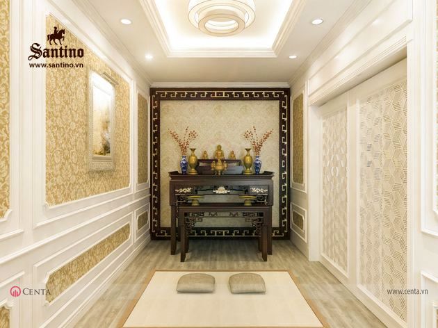 Không gian thiết kế nội thất Phòng ngủ Biệt thự Tân cổ điển ...