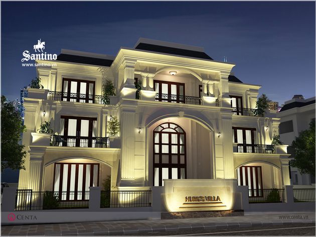 thiet ke kien truc tan co dien biet thu 3 tang dang cap botanica vinhomes 4