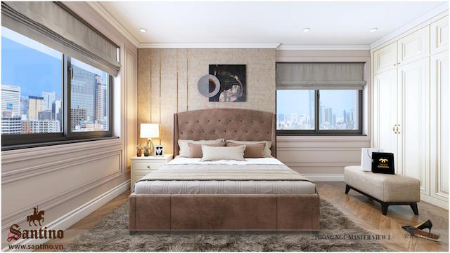 Thiết kế Nội thất phòng ngủ Tân cổ điển căn hộ chung cư